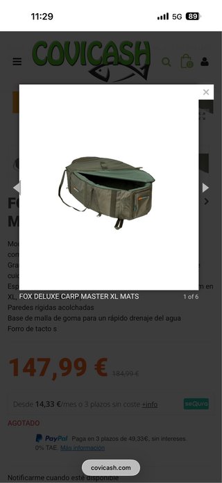 Cuna de pesca Fox XL