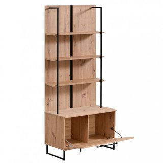 Libreria Soggiorno 4 Ripiani 1 Anta 85x42x191cm