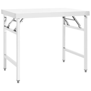 Tavolo da Lavoro Cucina Pieghevole 100x60x80 cm in Acciaio