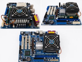 Placa Base ASRock P4i65G con CPU y Disipador