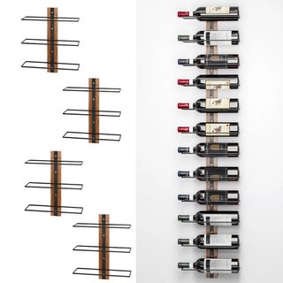 Set 4 Stand Portabottiglie da Muro Scaffale per Bottiglie