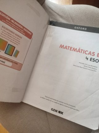 Libro Matemáticas B 4 ESO : Geniox