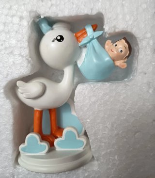 Figura cigüeña bebé bautizo