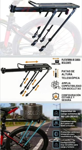 Portaequipajes Bicicleta Ultra Resistente