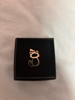 Colgante silueta de gato, plata