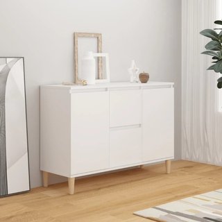Credenza Bianca 101x35x70 cm in Legno Multistrato · Vetrine