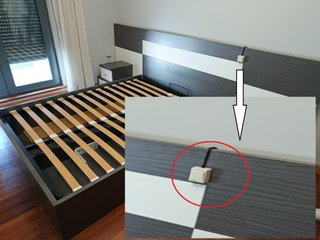 Canapé 150cm con mesitas y cabecero