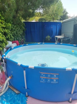 Piscina tubular y Depuradora de arena