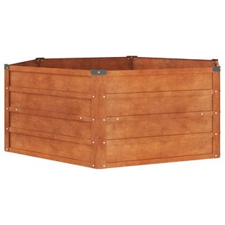Letto Rialzato da Giardino 129x129x45 cm Acciaio Corten