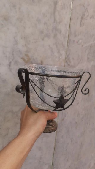 Base con cristal y estrella decorativa