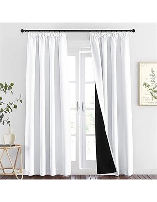 Cortine PONY DANCE Bianche Opache 140x245 CM, Oscuranti e Termoisolanti per Freddo e Caldo, 2 Pezzi