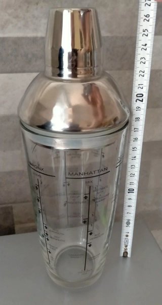 Shaker Cocktail Vintage Vetro Acciaio