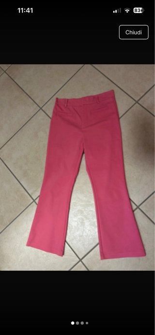 Pantaloni Stradivarius rosa a trombetta Tg 40