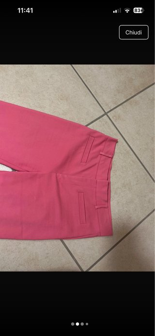 Pantaloni Stradivarius rosa a trombetta Tg 40