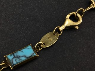 E691872-0 CADENA ORO 18K CON TURQUESA 25CM