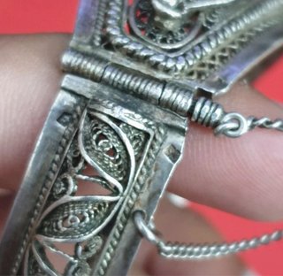 Pulsera Plata Antigua Filigrana Floral