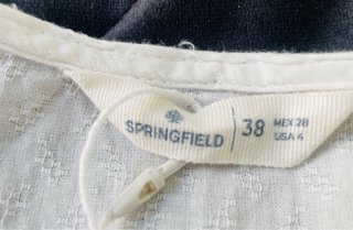 Blusa Springfield Blanca Encaje Talla M