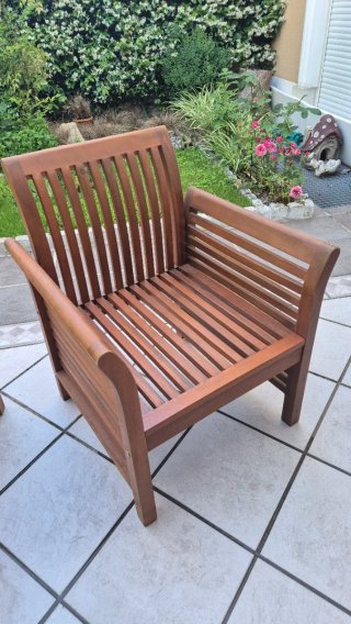 2 Sillas Jardín Madera con Cojín