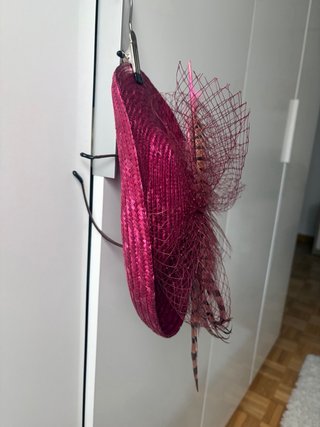 Tocado y bolso fiesta rosa dorado