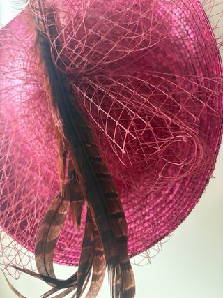 Tocado y bolso fiesta rosa dorado