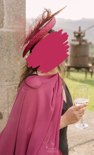 Tocado y bolso fiesta rosa dorado