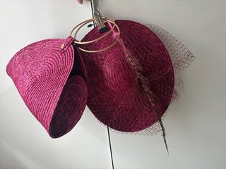 Tocado y bolso fiesta rosa dorado