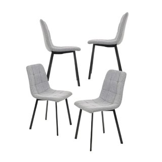 Set 4 Sedie Moderne in Metallo Seduta Imbottita e