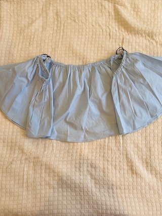 Top Zara Hombros Descubiertos Azul Talla M