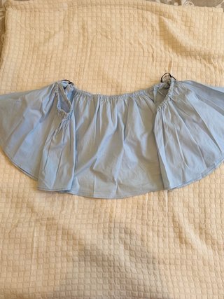 Top Zara Hombros Descubiertos Azul Talla M