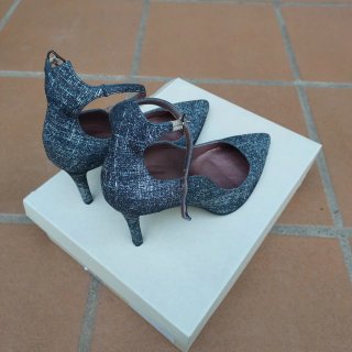 Sandalias de pulsera tacón alto plateadas