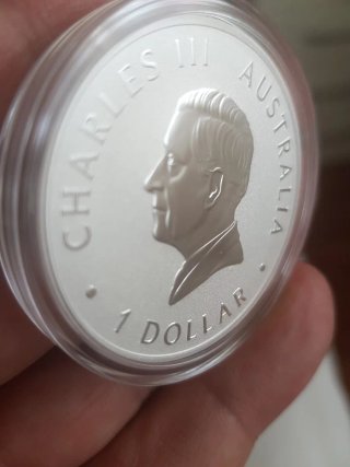 Moneda Australia 1 Dólar Carlos III Plata
