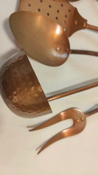 Set mestoli vintage in rame