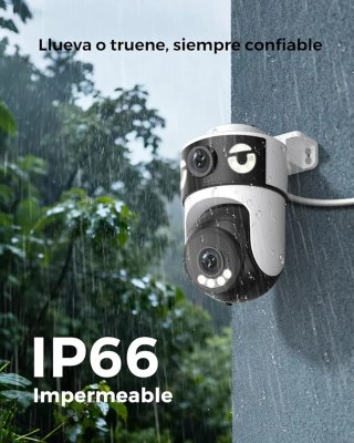 Cámara WiFi Reobiux 2K Doble Lente IP66
