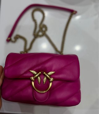Borsa Pinko Love Birds in pelle fucsia