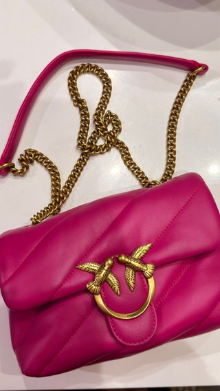 Borsa Pinko Love Birds in pelle fucsia