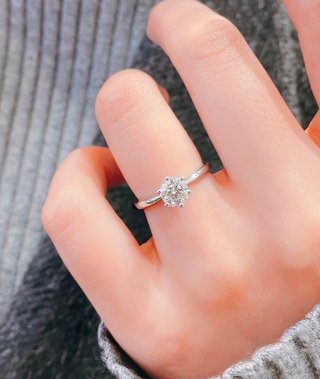 Anillo Plata 925 Moissanita Diamante