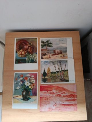 Lote de 15 postales antiguas de tema arte