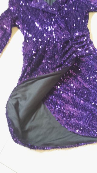 NUEVO Zara espectacular traje lentejuelas lila S