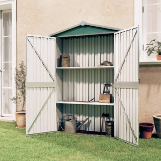 Box Capanno da Giardino Porta Attrezzi Verde in Acciaio