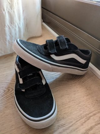 Zapatillas Vans Velcro Negro Blanco