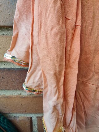 Falda coral hippie con lentejuelas
