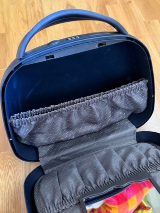 Neceser rígido de viaje azul y gris