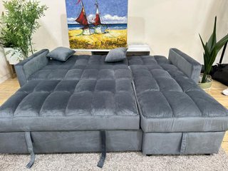 Sofá modular gris 210cm con arcón