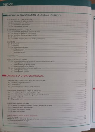 Lengua castellana y literatura, 1 BACH.