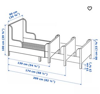Cama extensible IKEA BUSUNGE blanca + colchón