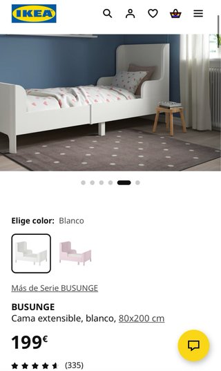 Cama extensible IKEA BUSUNGE blanca + colchón