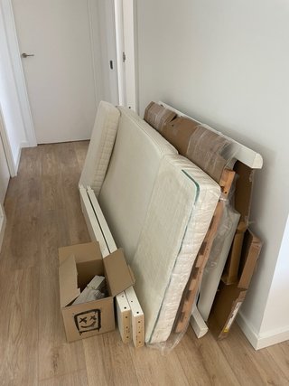 Cama extensible IKEA BUSUNGE blanca + colchón