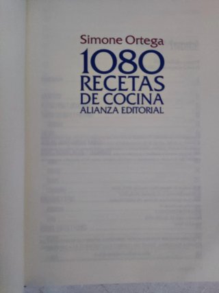 1080 recetas de cocina. Simone Ortega.