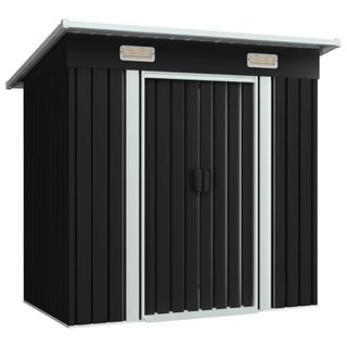 Box Porta Attrezzi da Giardino Antracite in Acciaio Zincato