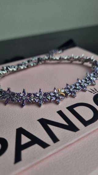 Collar Pandora Morado Flores los bridgerton
